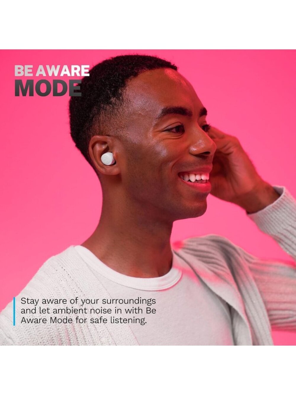 Wireless White Go Air Pop+ Microphone Dual Connect EQ3 Sound Bluetooth Earbud - Picture 3 of 6